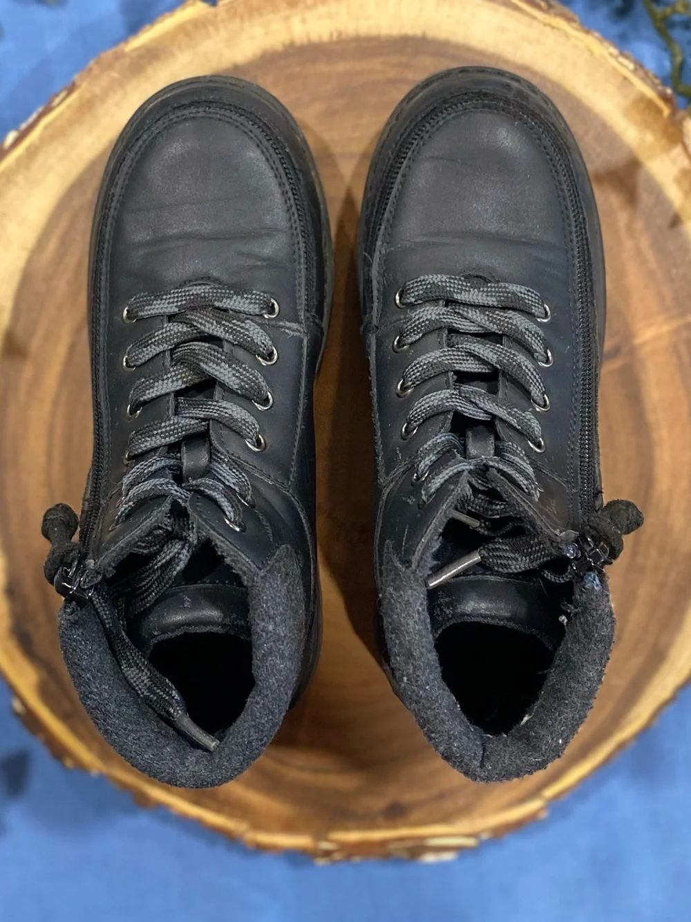 BILLY Boy’s Lug II Black Boots Size 1